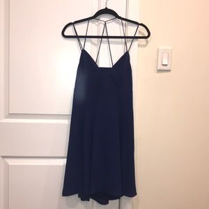 Express Navy Strappy Dress with Open Back